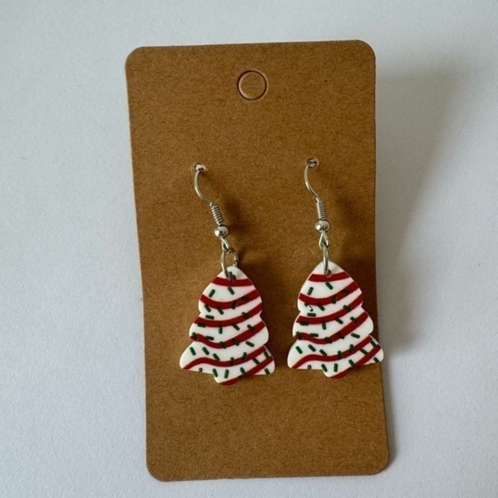 Christmas Tree Cake Earrings